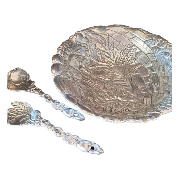 Arthur Court Other - Arthur Court Serving Salad Bowl 3 Piece Set w/Fork & Spoon